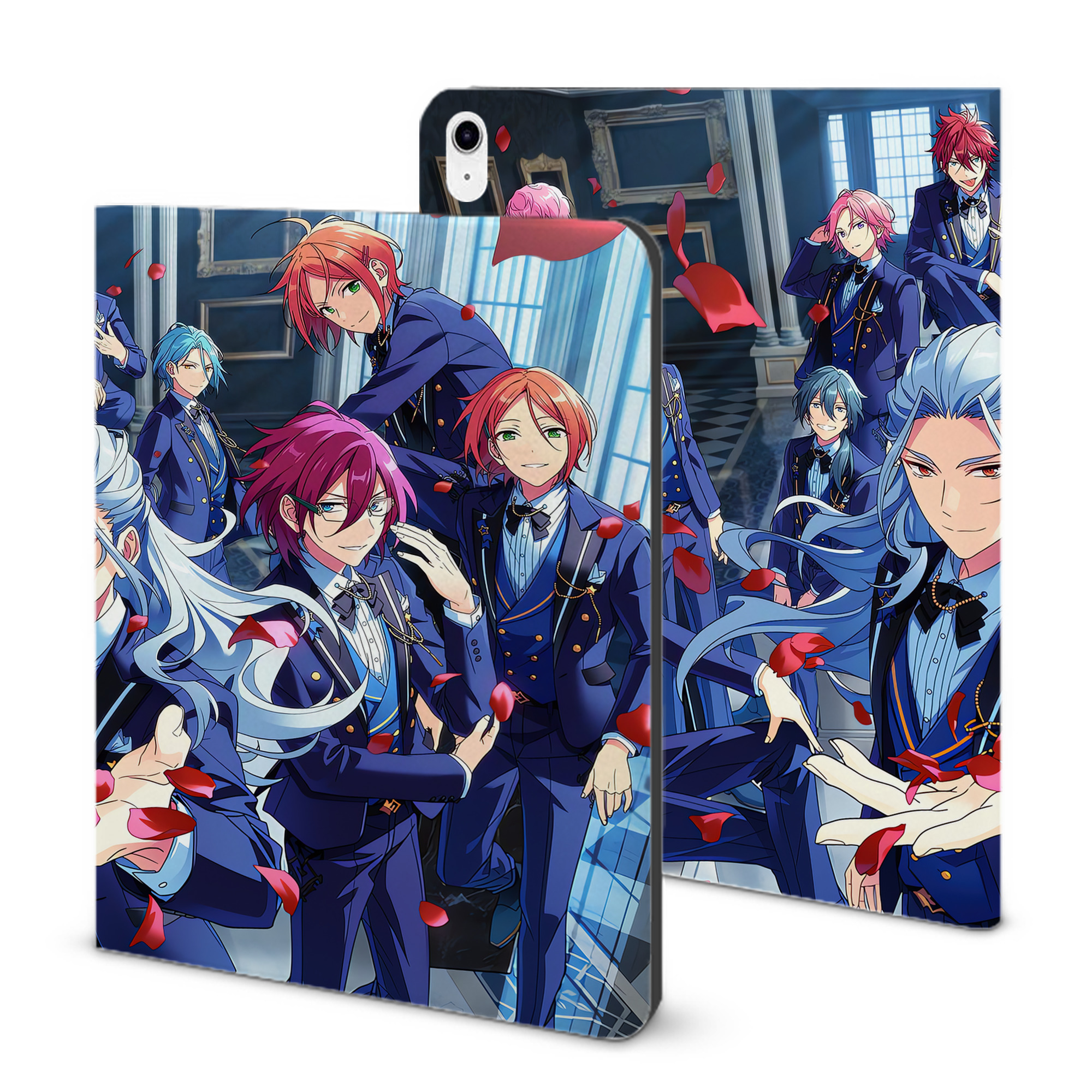 （画像用） あんさんぶるスターズ! Ensemble Stars IPad ケース ブック型 PUレザー TPU 耐衝撃 軽量 薄型 ペン収納なし 全面保護 IPad 各モデル対応